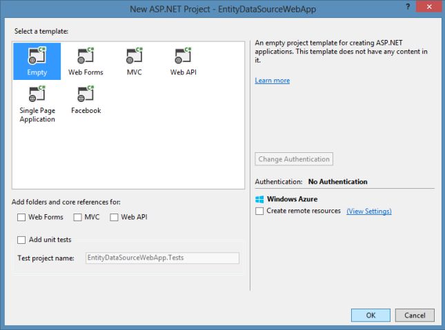Empty Project Template in VS 2013
